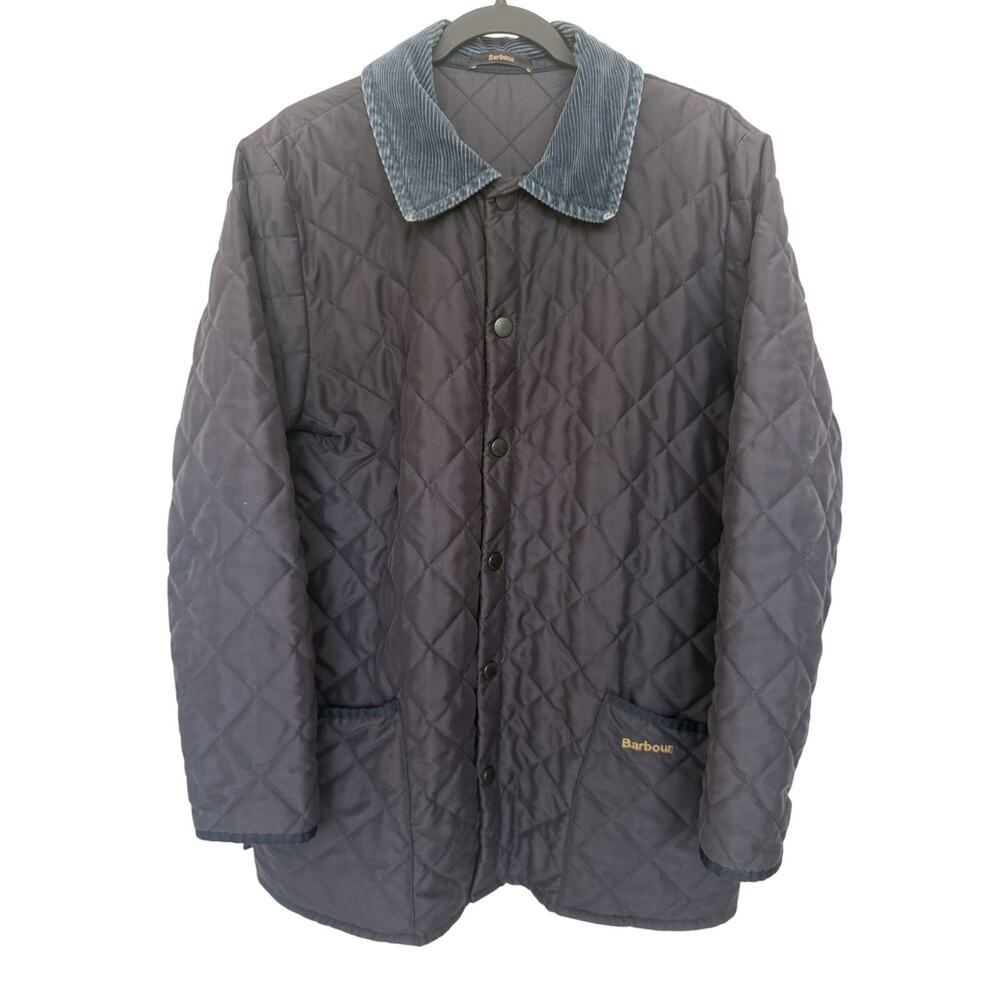 Barbour Eskdale Navy Blue Quilted Chore Jacket Men's Size L
